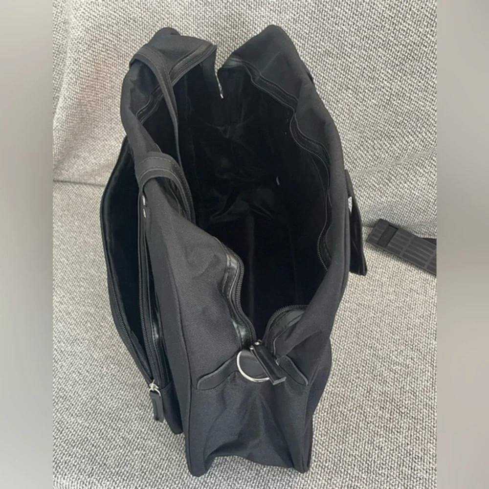 Carolina Herrera Black Laptop Bag with Geometric Design